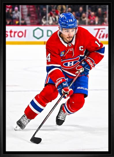 Nick Suzuki 20" x 29" Framed Canvas Montreal Canadiens 22.5" x 31.5"